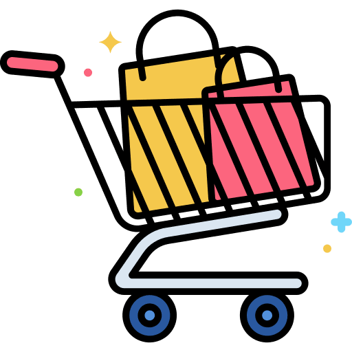 Shopping cart market commerce and shopping shop icon