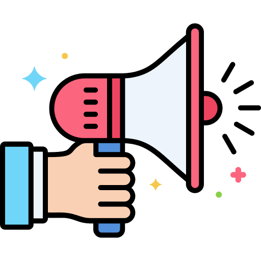 Bullhorn marketing loudspeaker announcement icon