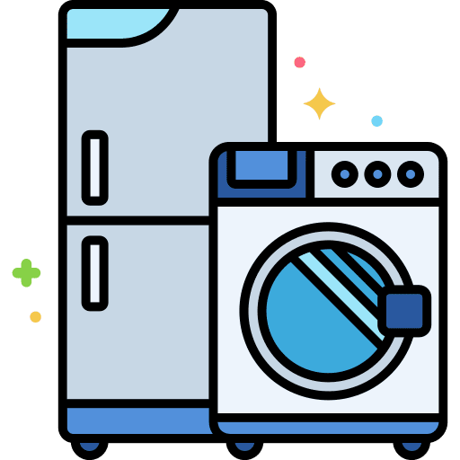 Washing machine refrigerator bathroom electric appliances icon