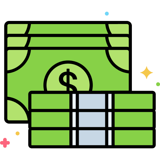 Money stack cash dollars icon