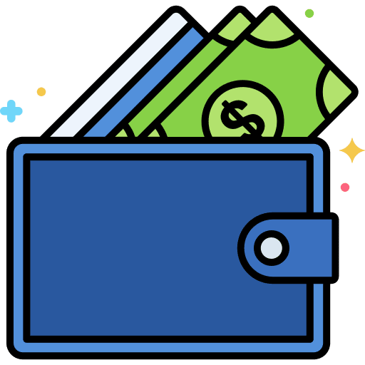 Wallet notes holder wallet icon