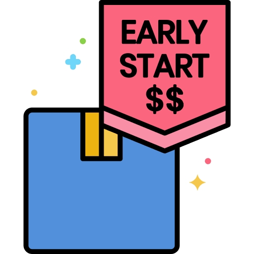 Box commerce and shopping package commerce icon