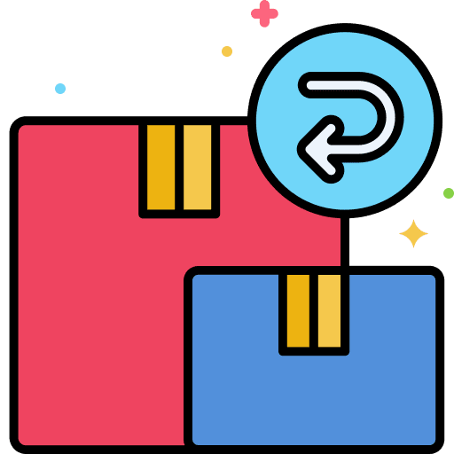 Boxes ecommerce commerce and shopping refund icon
