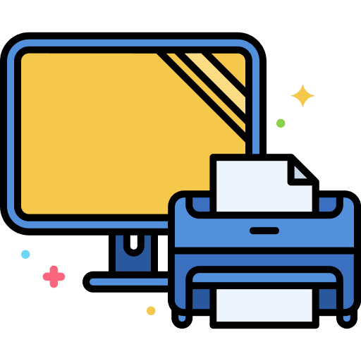Printer monitor ink electronics icon