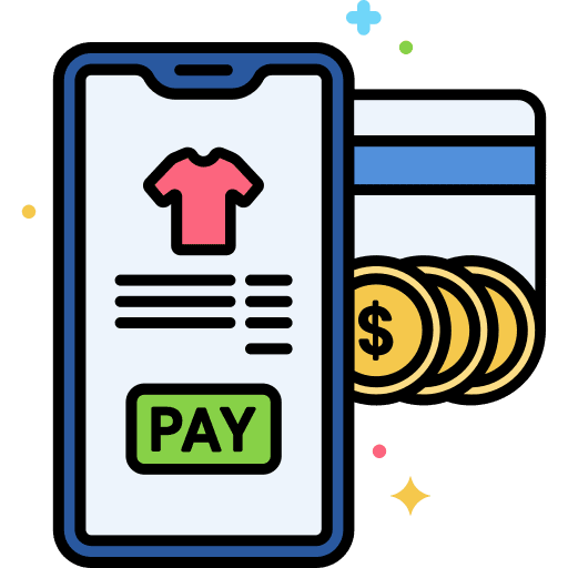 Smartphone commerce and shopping online payment app icon