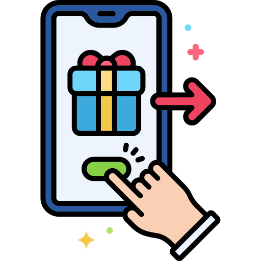 Smartphone commerce and shopping present gift icon