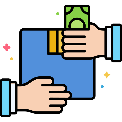 Two hands box business and finance payment icon