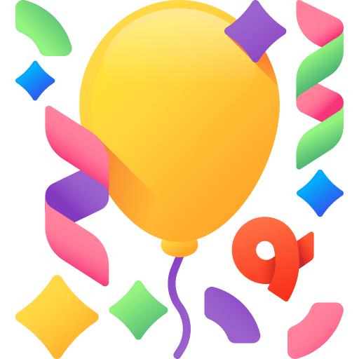 Balloon fun new year celebration icon