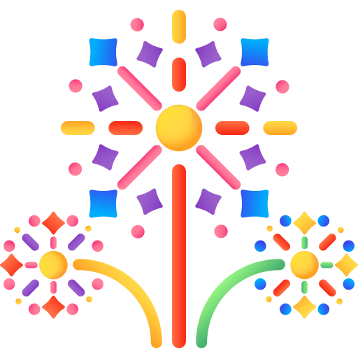 Fireworks birthday and party fireworks fun icon