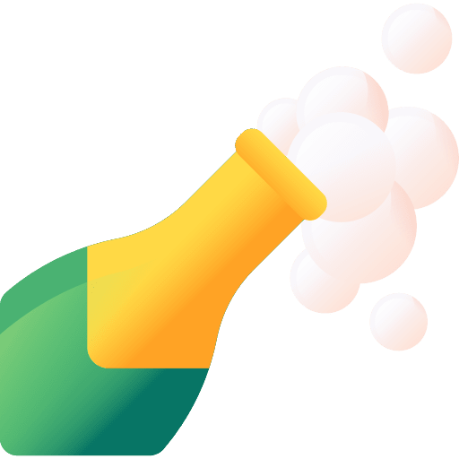 Champagne party alcoholic drink new year icon