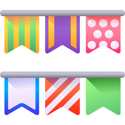 Flags flags birthday and party garland icon