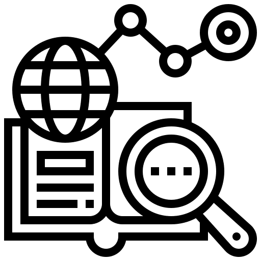 Critical graph magnifying glass critical icon