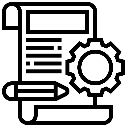 Order pencil order gear icon