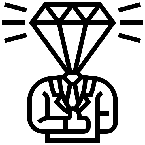 Credibility reliability like diamond icon