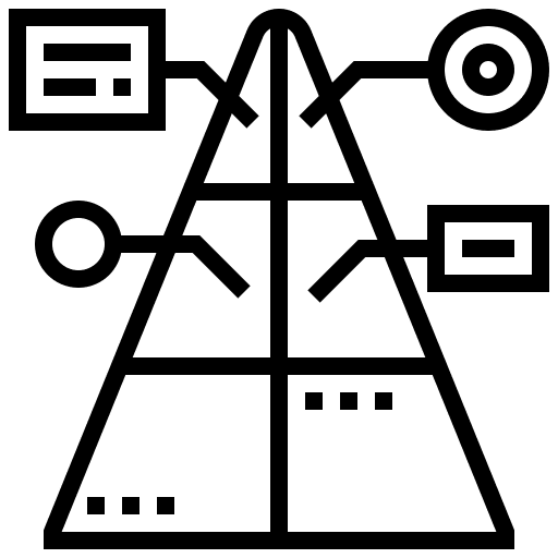 Pyramid diagrams pyramid graph icon