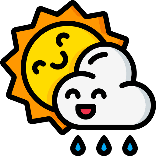Sunny sunny rainy weather icon