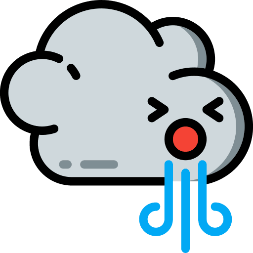 Windy weather wind blowing icon