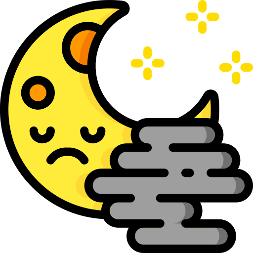 Fog crescent fog symbol icon