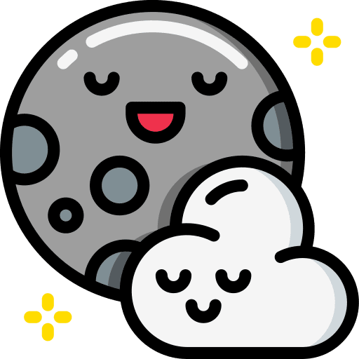 Full moon clouds mist moon icon