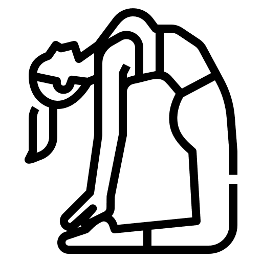 Camel pose excercise fitness icon