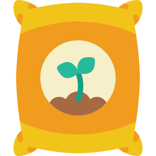 Fertilizer bag fertilize farming and gardening icon