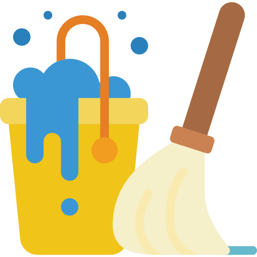 Mop furniture and household mop housekeeping icon