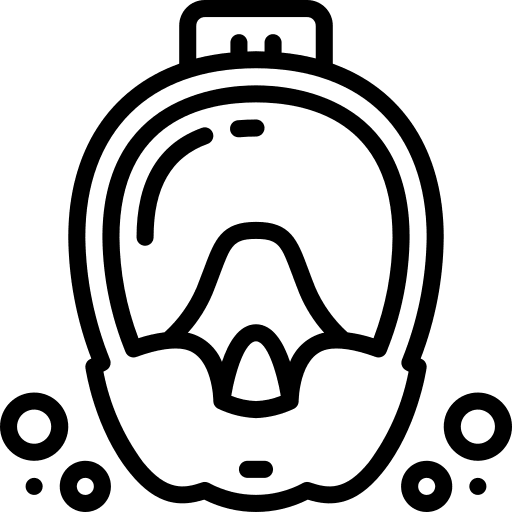 Face mask diving mask snorkeling sports and competition icon