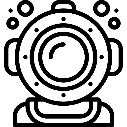 Helmet immersion diving helmet diving icon