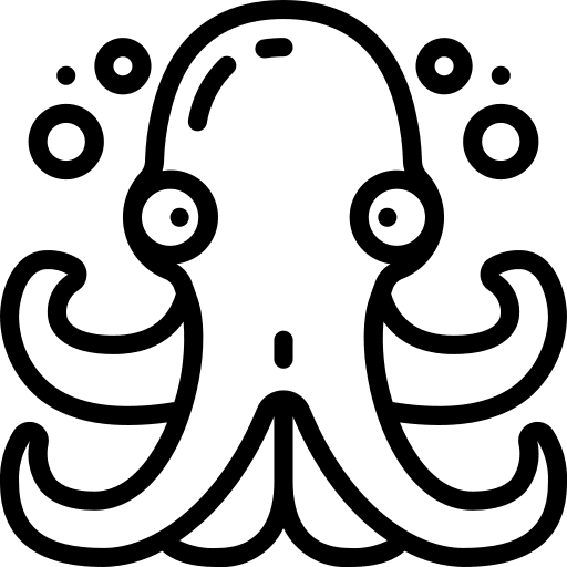 Octopus octopus aquatic animals icon
