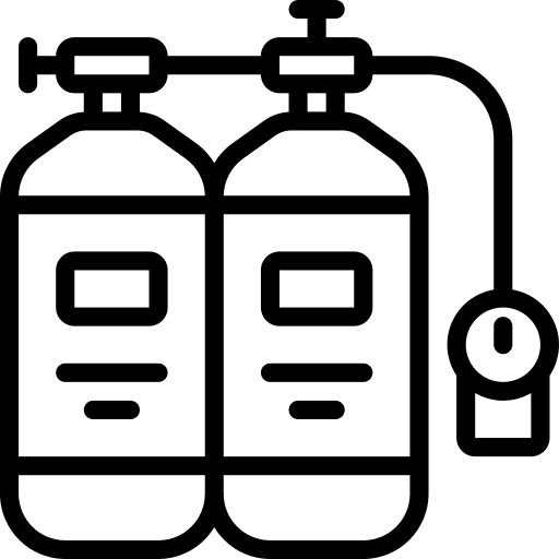 Oxygen tank underwater scuba diving sports and competition icon