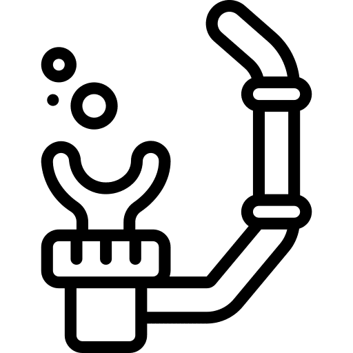 Snorkel diving sports and competition snorkel gear icon