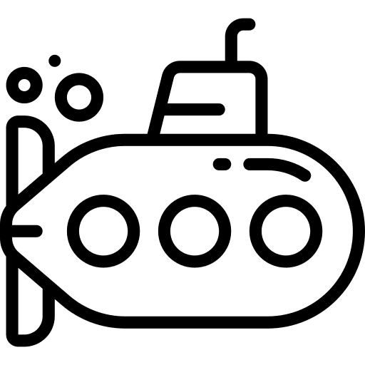 Submarine transport navigation transportation icon