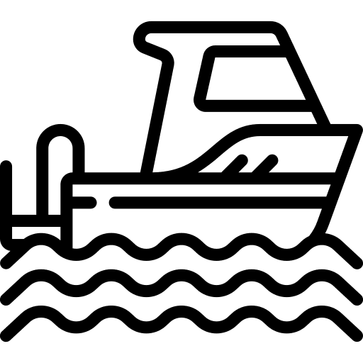 Boat transportation dive sports and competition icon