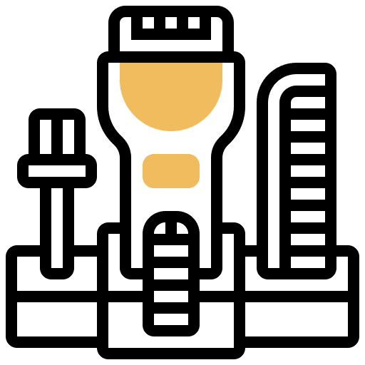 Barber shop razor comb beauty icon