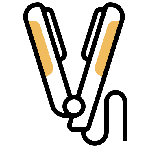 Hair iron hairdressing beauty electronics icon