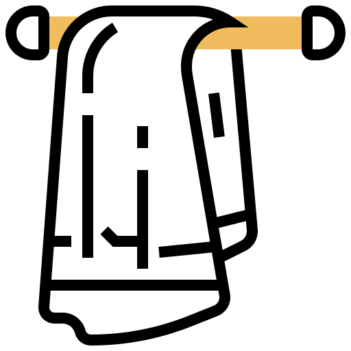 Towel hanging bath hygiene icon