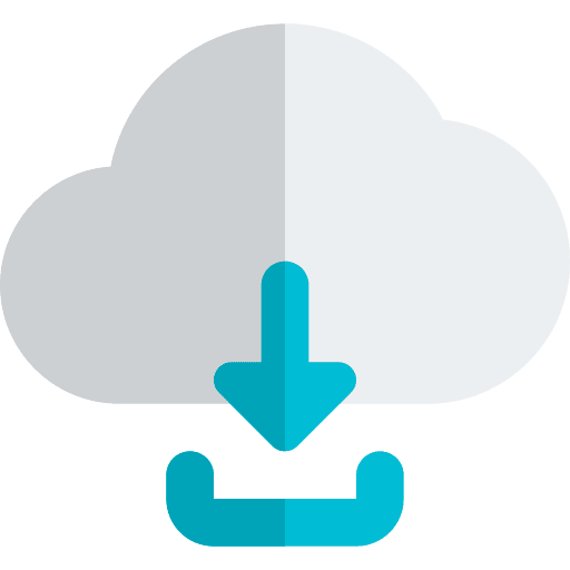 Cloud download multimedia cloud computing icon