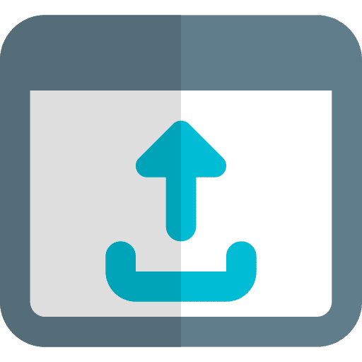 Upload web browser direction up icon