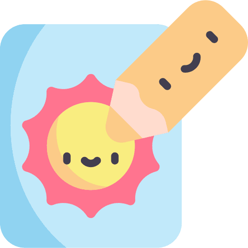 Coloring book kid and baby pencil icon