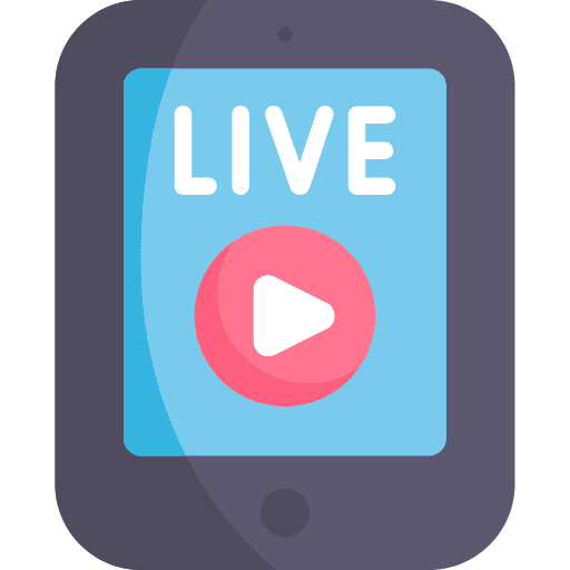 Live mobile app smartphone video player icon