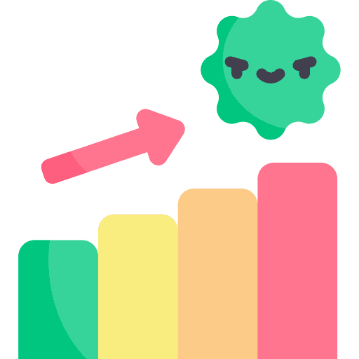 Statistics report graph arrow icon