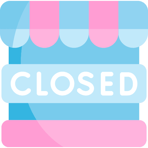 Closed architecture and city closed store icon