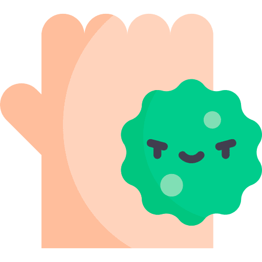 Virus transmission virus handshake bacteria icon