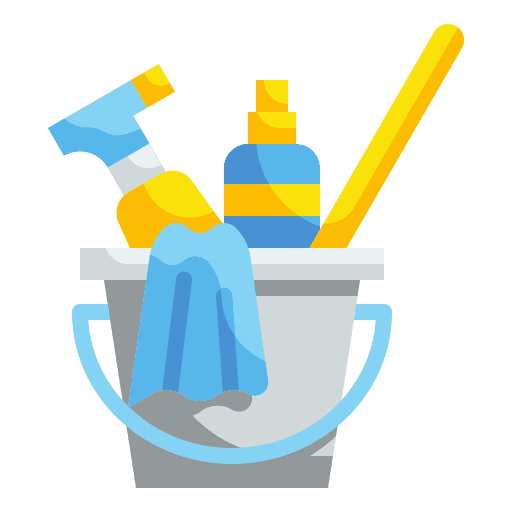 Bucket home services broom cleaner icon