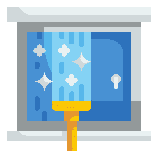 Glass cleaning labour housework construction and tools icon