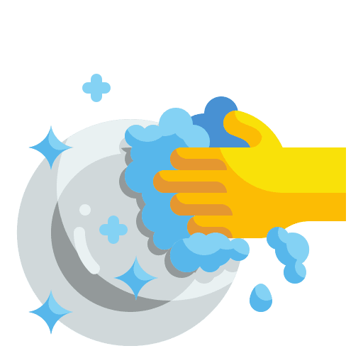 Washing dishes plate furniture and household icon