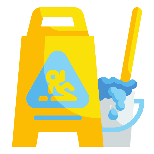 Wet floor warning furniture and household cleaning icon