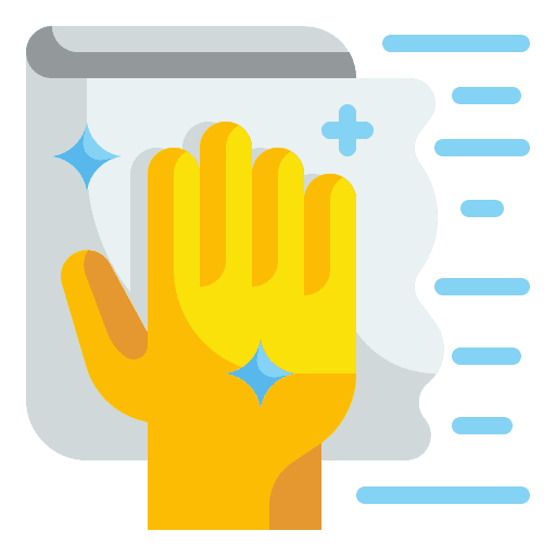 Wipe cleaning wipe hygienic icon