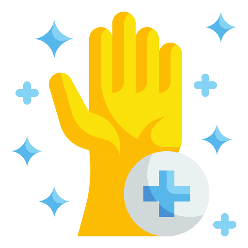 Sanitary clean furniture and household hands and gestures icon