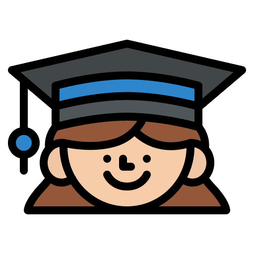 Graduation girl graduation hat diploma icon